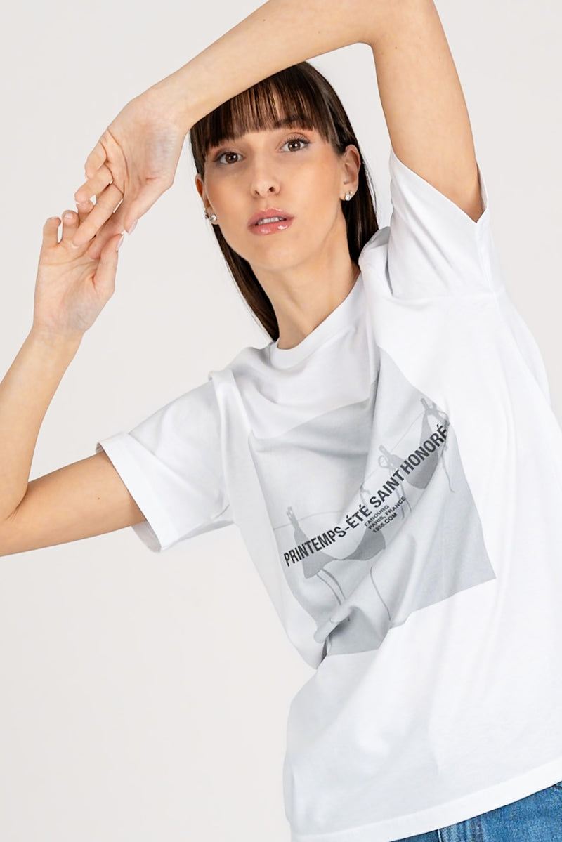 T-Shirt Printemps Bianco Grigio
