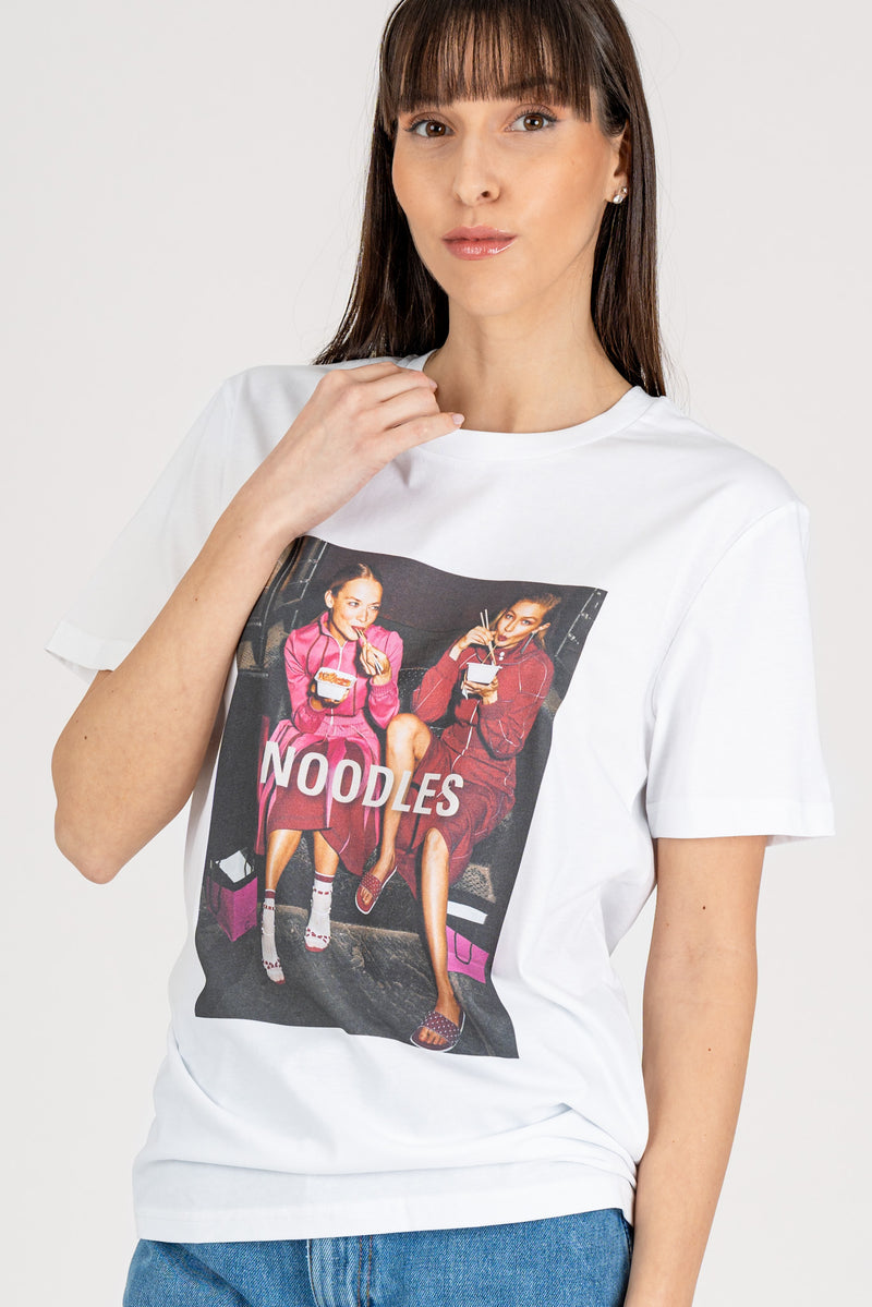 T-Shirt Noodles Bianco color