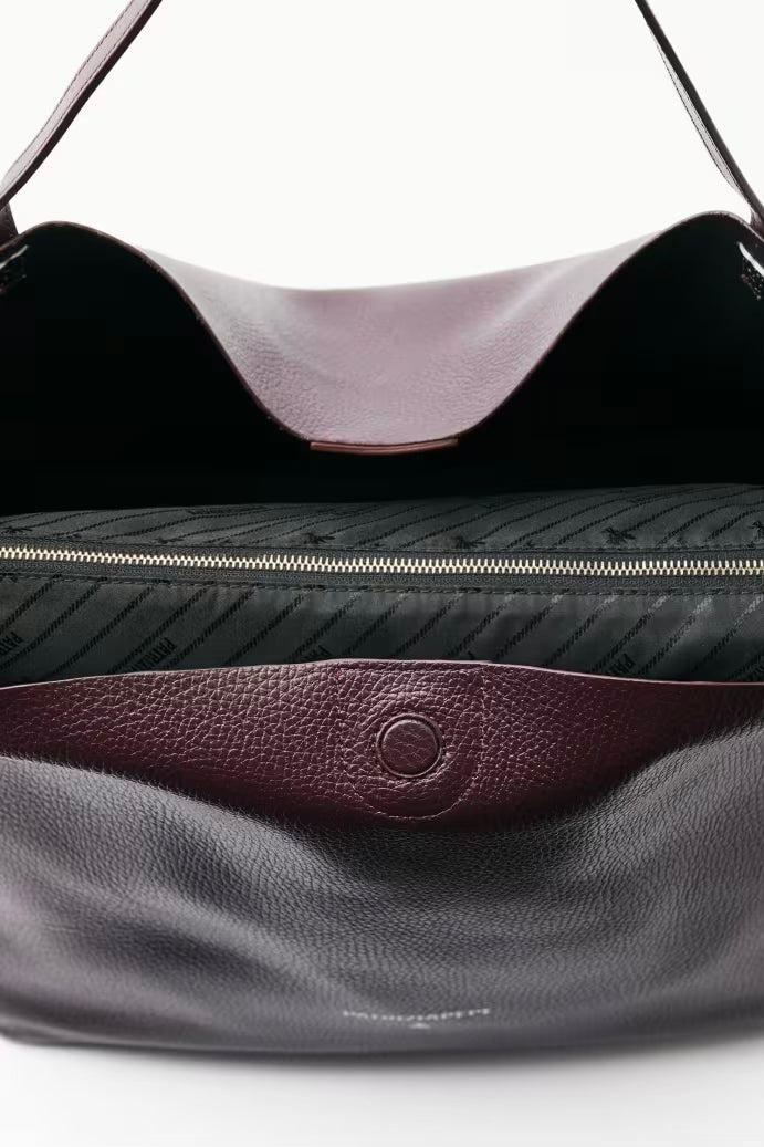 Borsa Shopping Pelle Martellata Purple Red