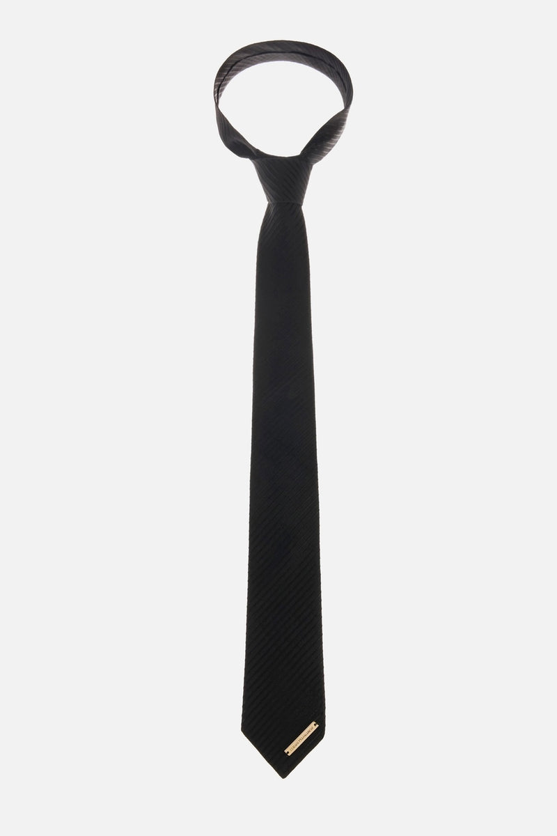 Cravatta Tessuto Jacquard Nero
