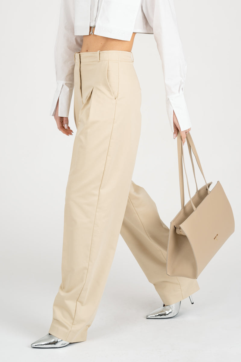 Pantalone con Pinces Modern Beige