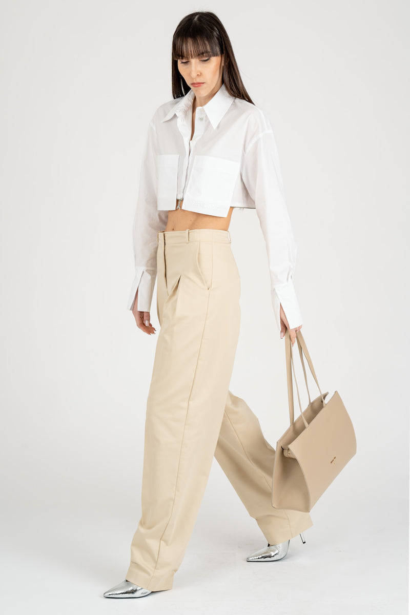 Pantalone con Pinces Modern Beige