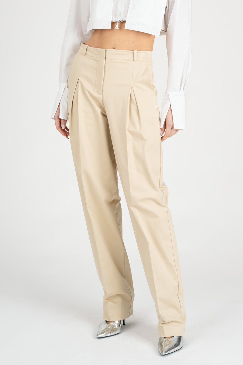 Pantalone con Pinces Modern Beige