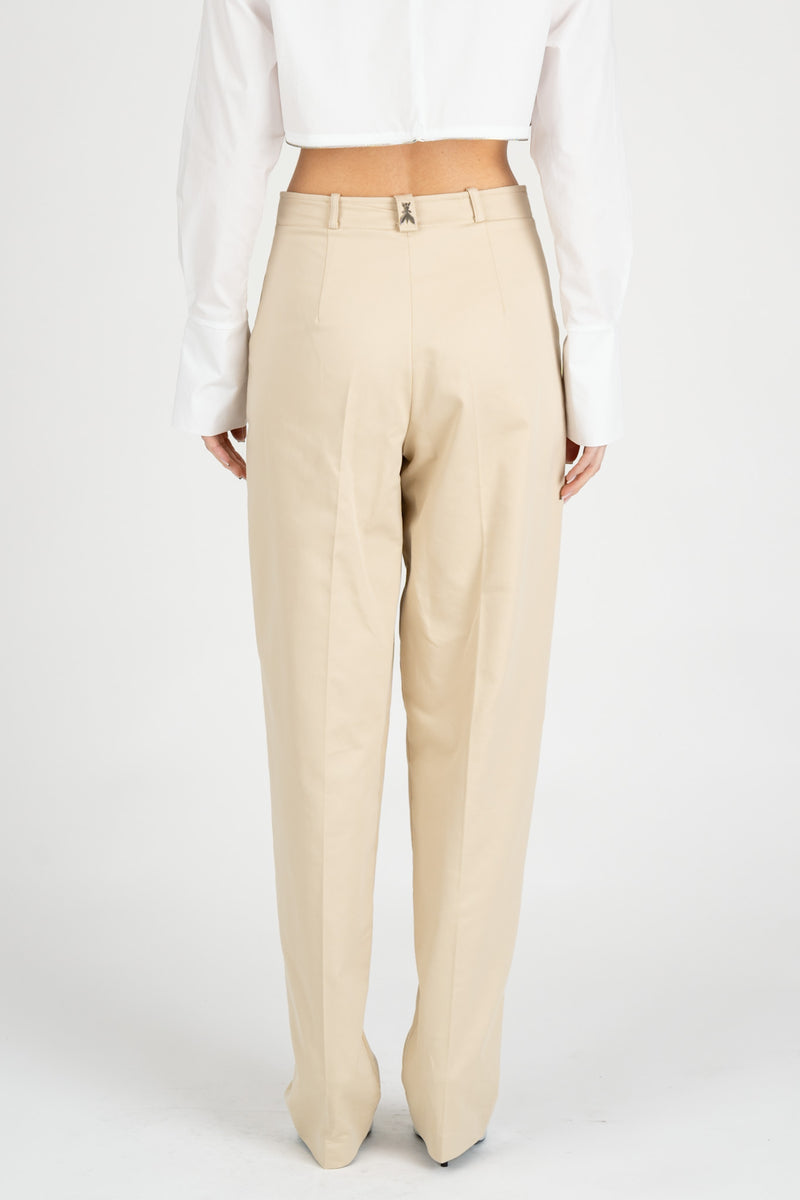 Pantalone con Pinces Modern Beige