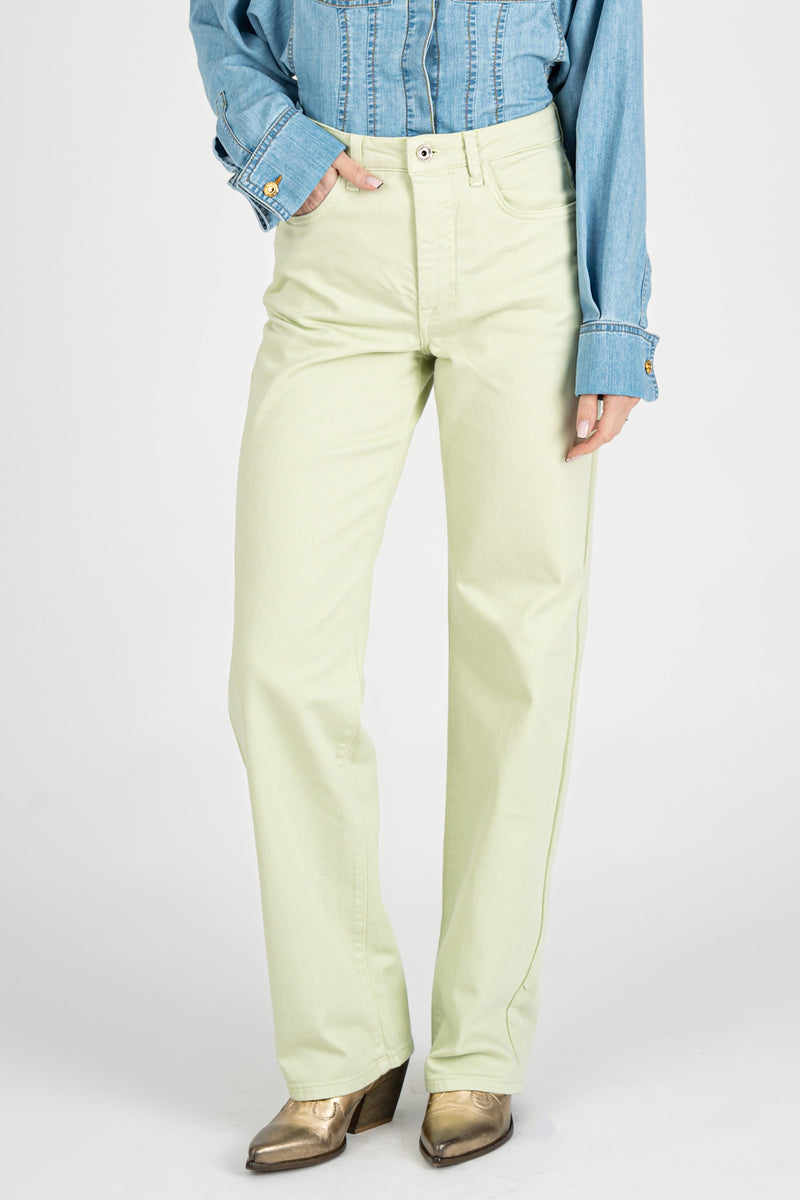 Pantalone Denim Dritti soft Green