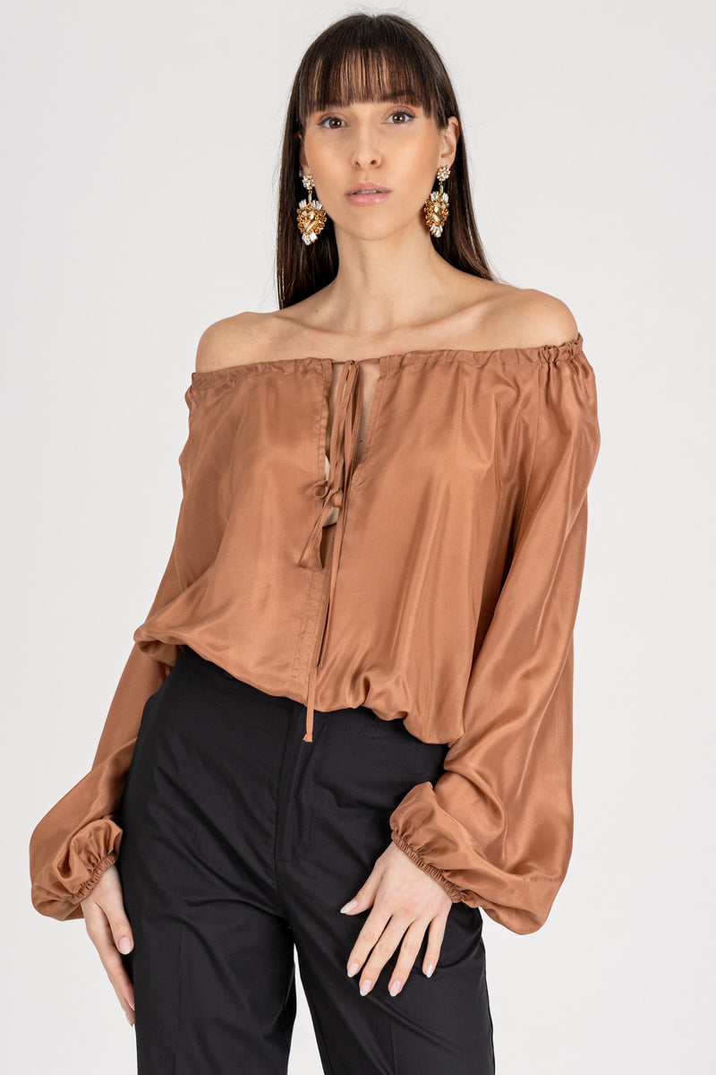 Camicia in Seta Bronze