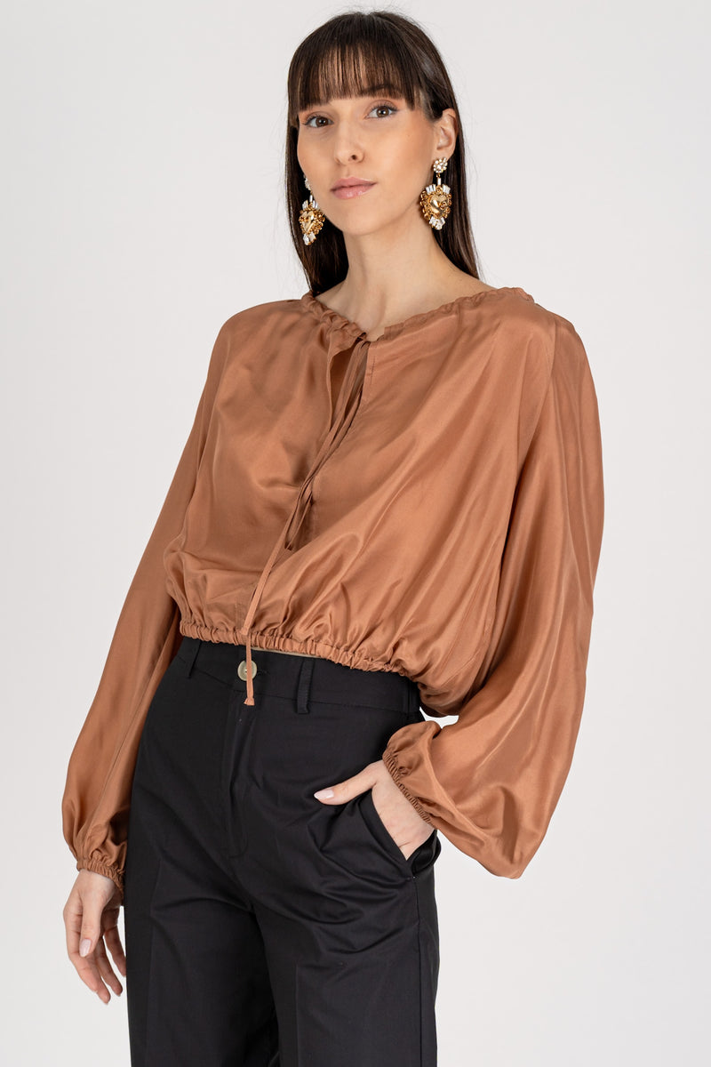 Camicia in Seta Bronze