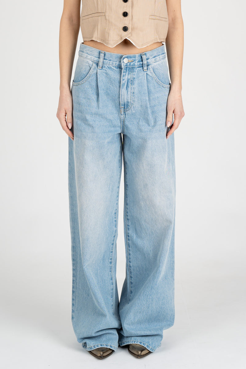 Jeans a Palazzo Blue Wash Light