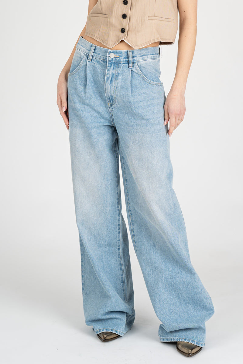 Jeans a Palazzo Blue Wash Light