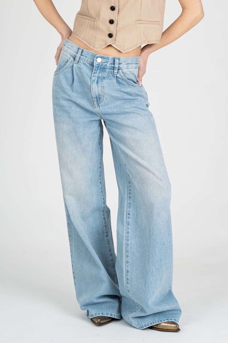 Jeans a Palazzo Blue Wash Light