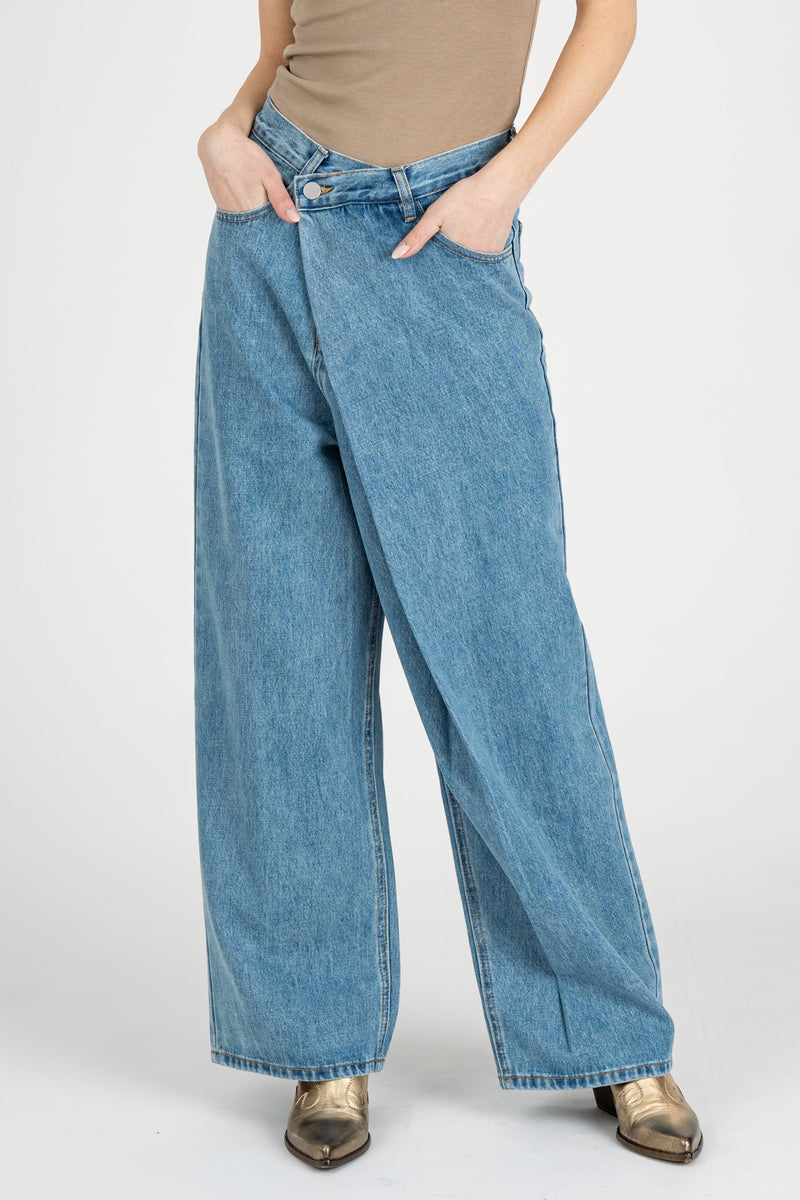 Jeans Denim Asimmetrico Blue Light