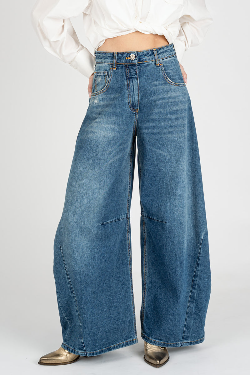 Jeans Denim Balloon Iride Blue Wash