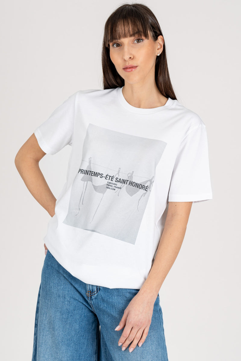 T-Shirt Printemps Bianco Grigio