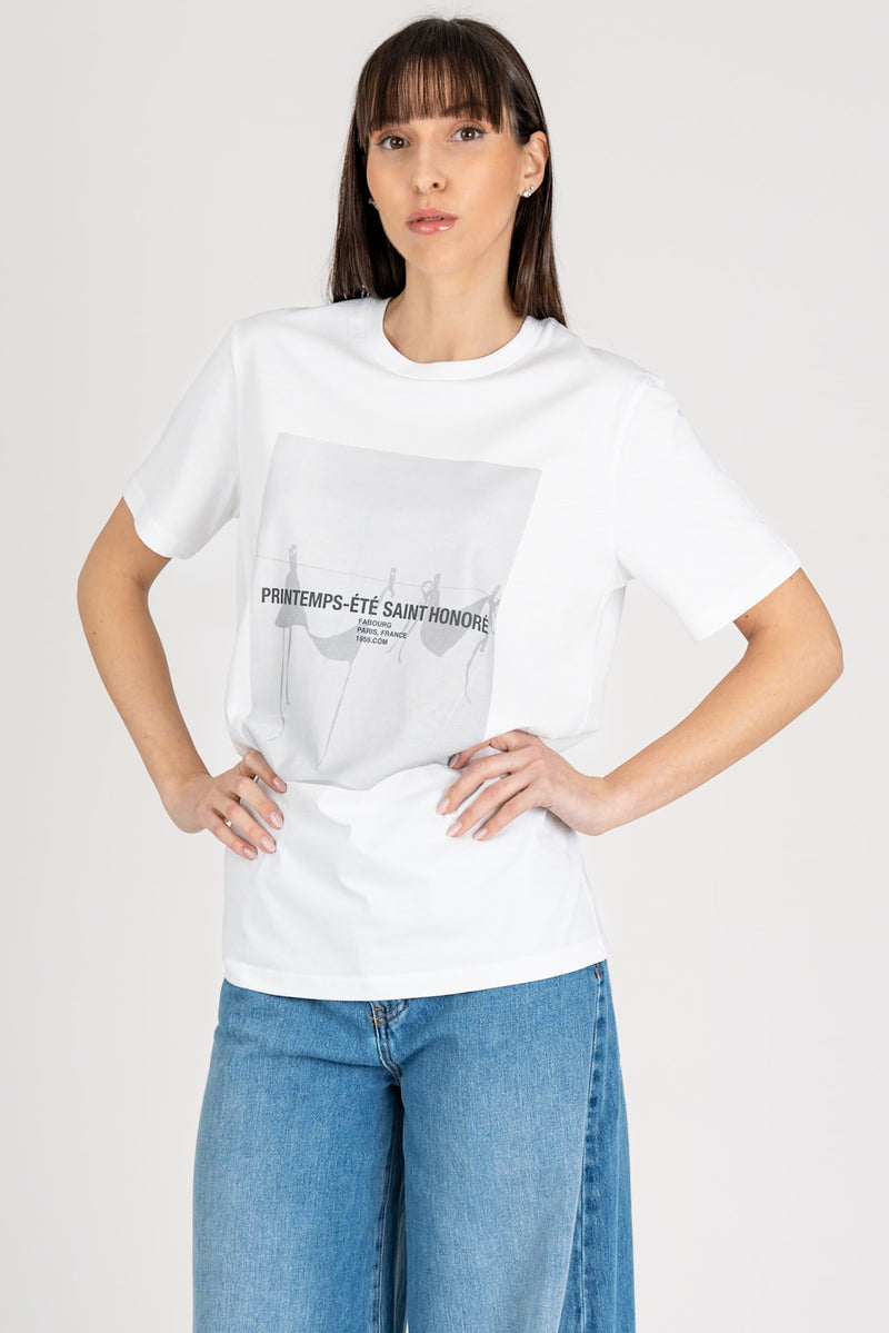 T-Shirt Printemps Bianco Grigio