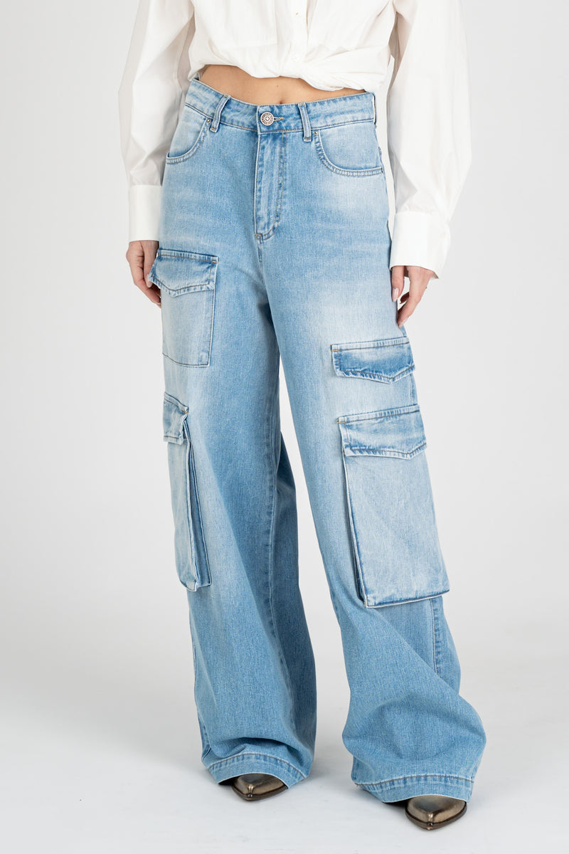 Jeans Denim Cargo Blue Narciso