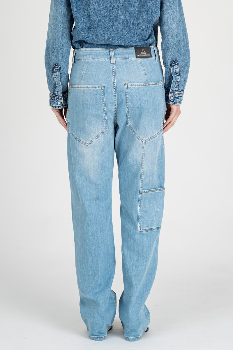 Jeans Denim Work Light Wash Flora