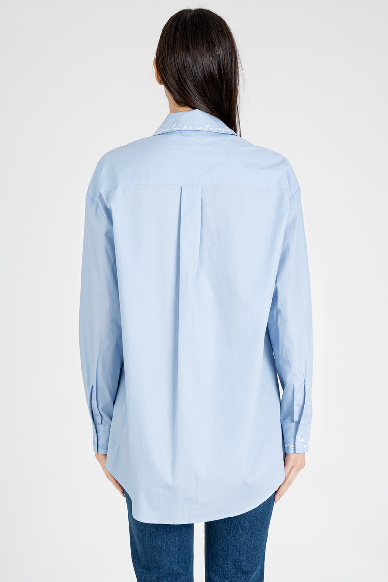 Camicia Ricami Azzurro