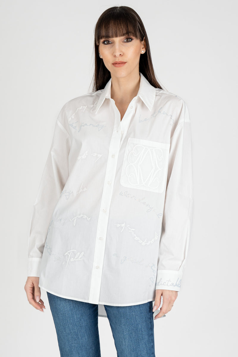 Camicia Ricami Bianco