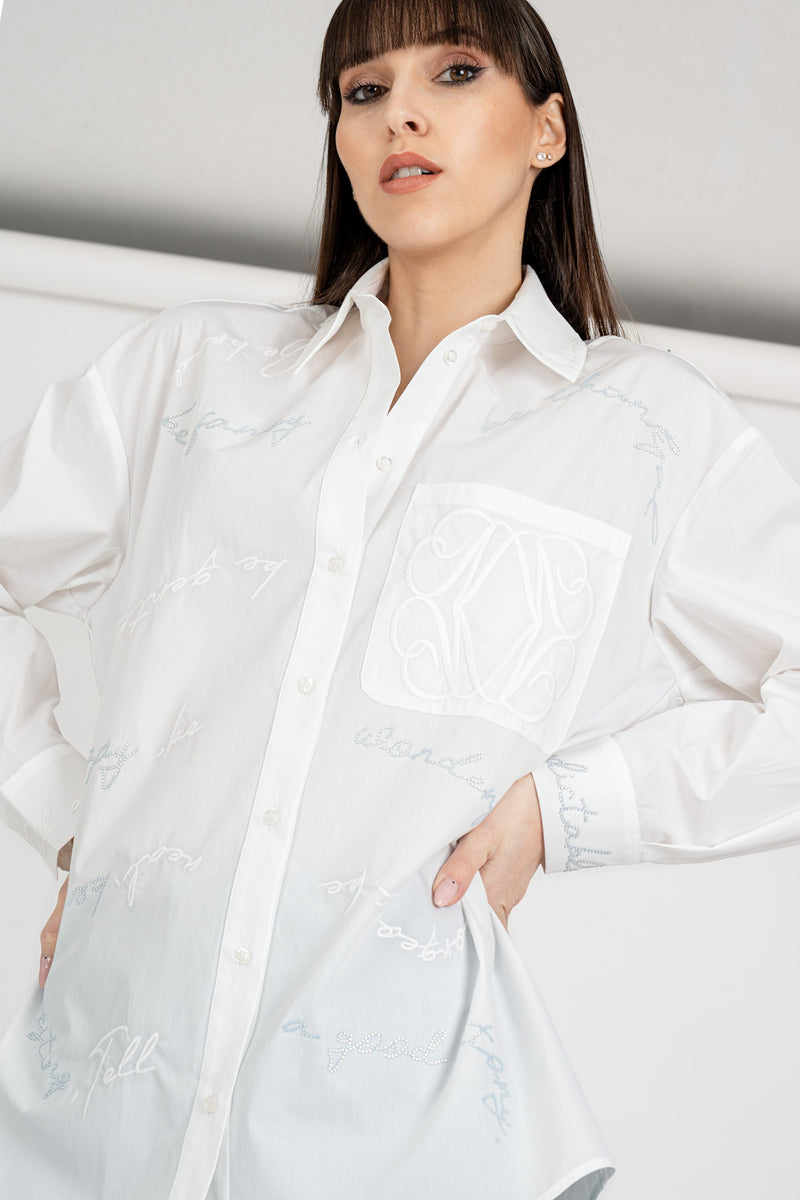 Camicia Ricami Bianco