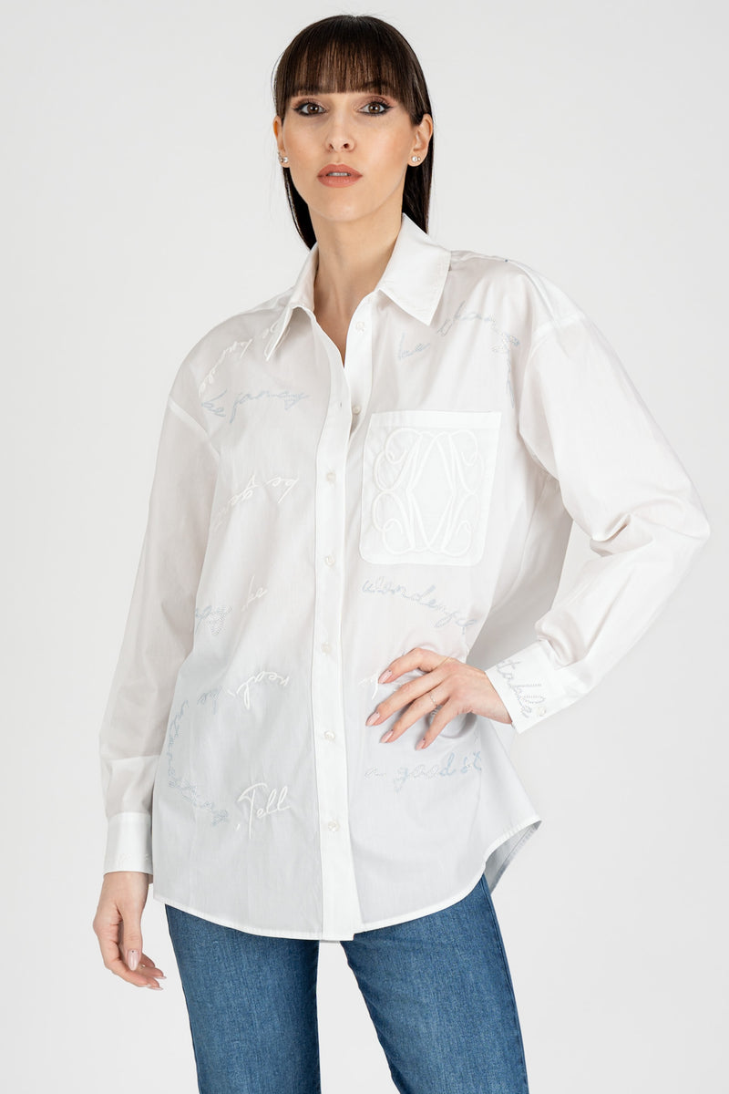 Camicia Ricami Bianco