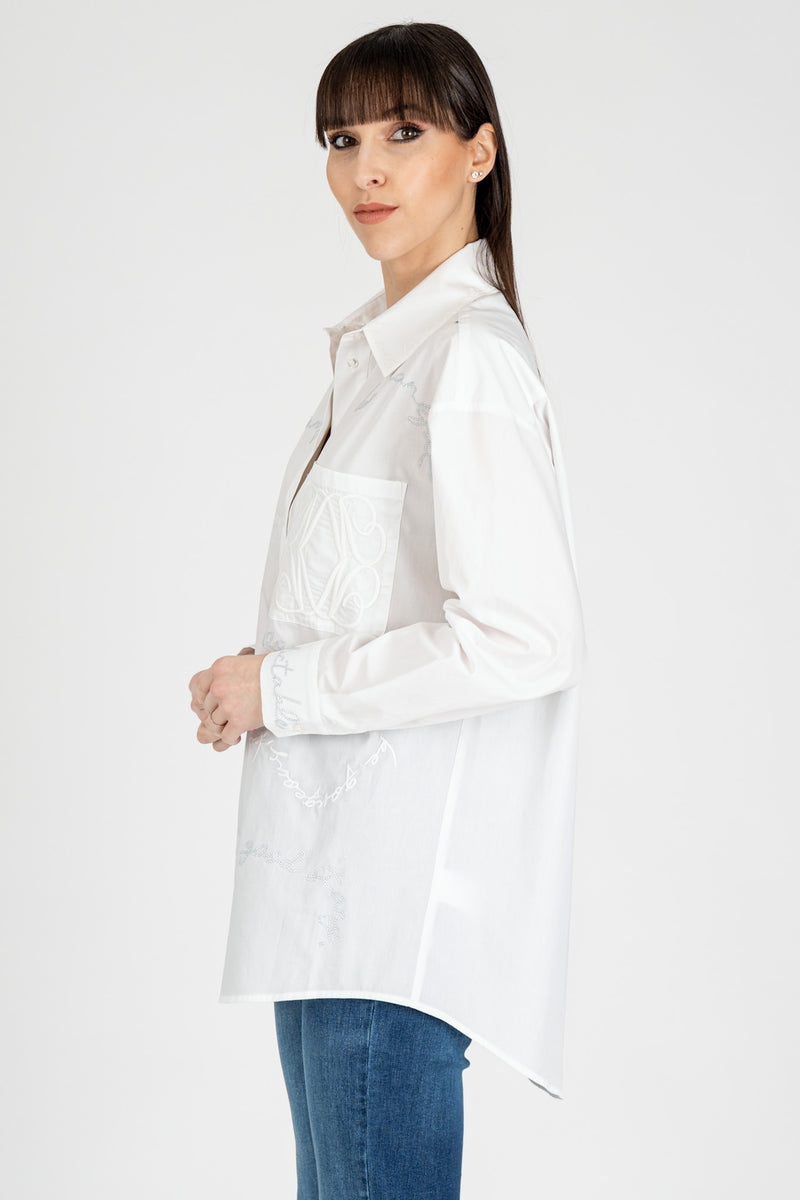 Camicia Ricami Bianco