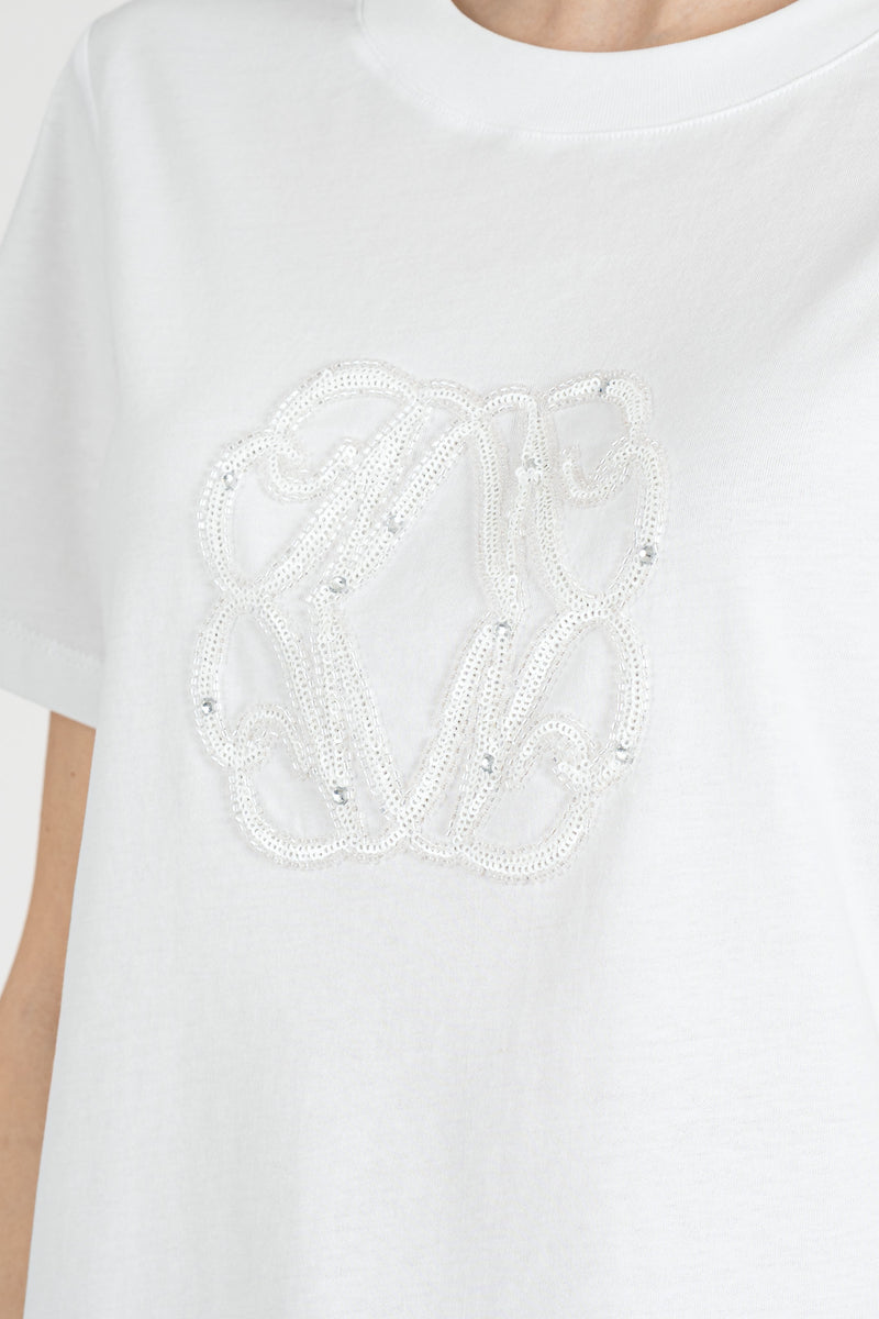 T-Shirt Logo Monogram Bianco