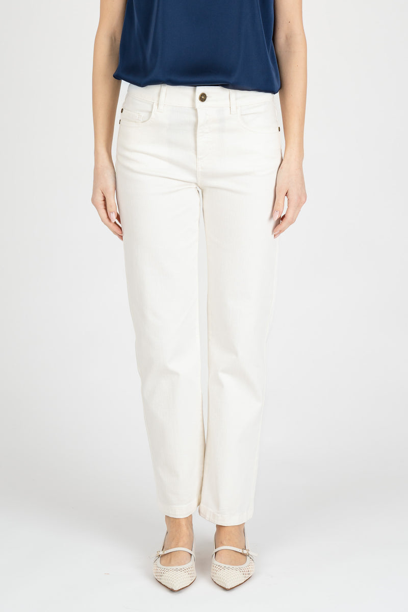 Pantalone Denim Slim Stretch Bianco