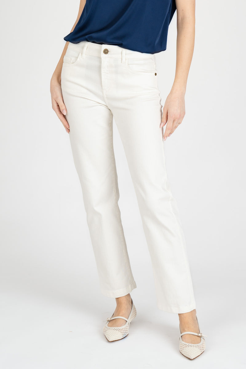 Pantalone Denim Slim Stretch Bianco