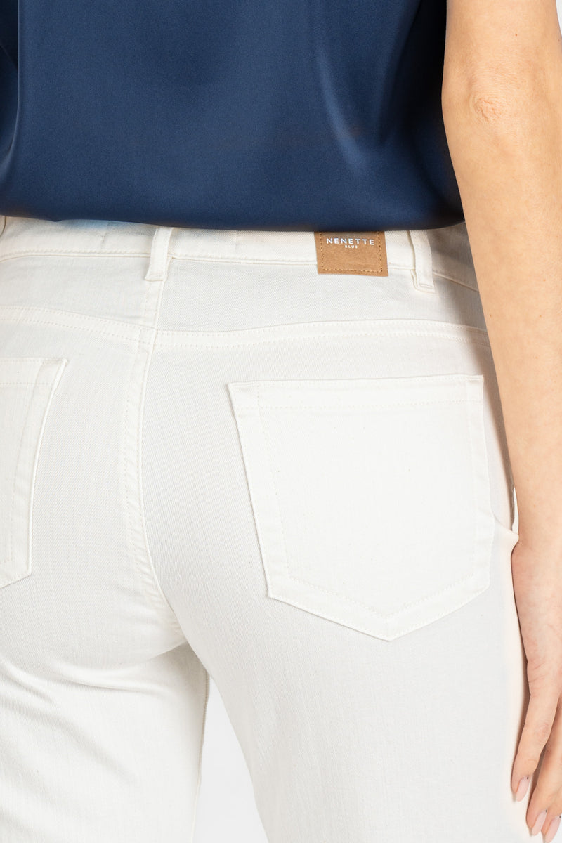 Pantalone Denim Slim Stretch Bianco