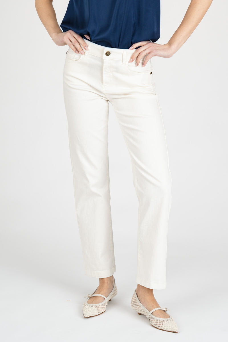 Pantalone Denim Slim Stretch Bianco