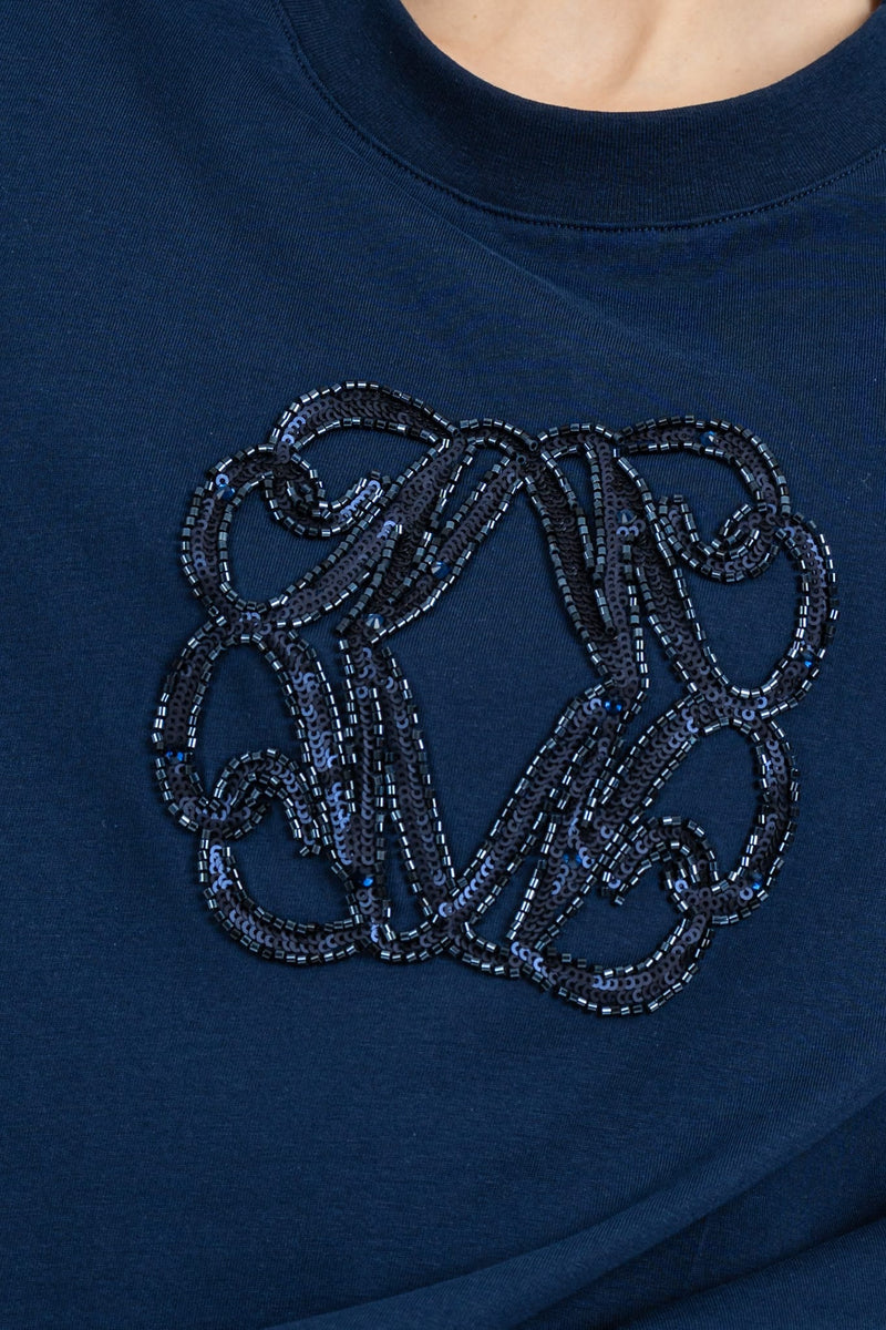 T-Shirt Logo Monogram Blu Navy