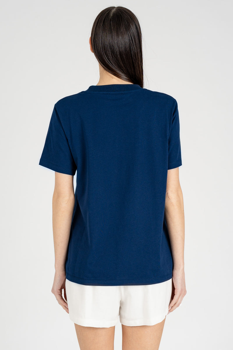 T-Shirt Logo Monogram Blu Navy