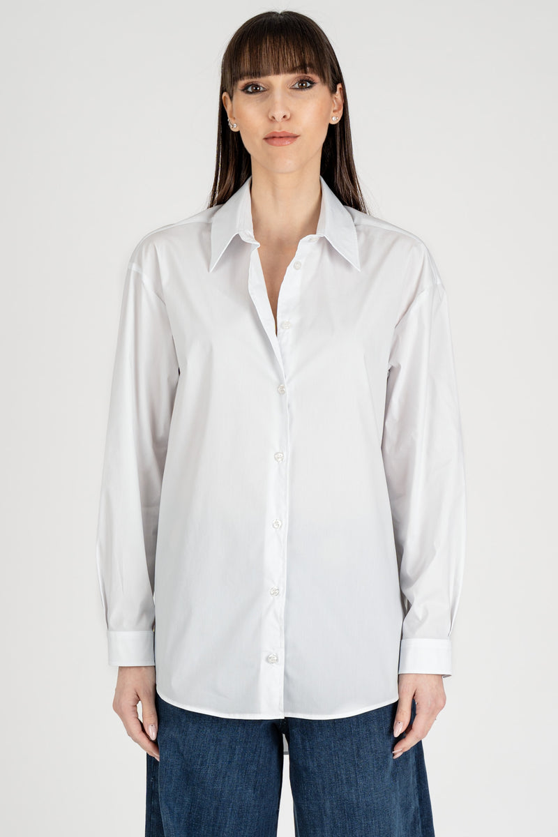 Camicia Over Popeline Bianco