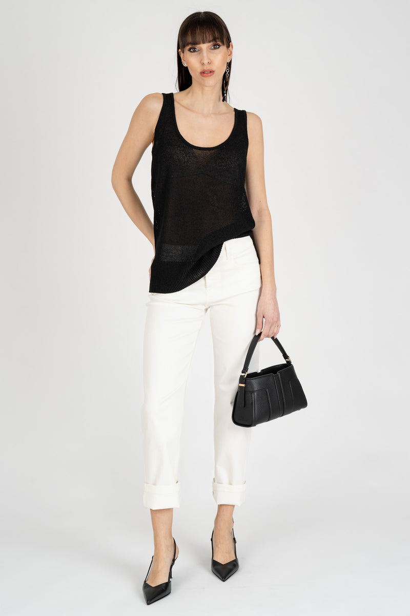 Top in Maglia Nero