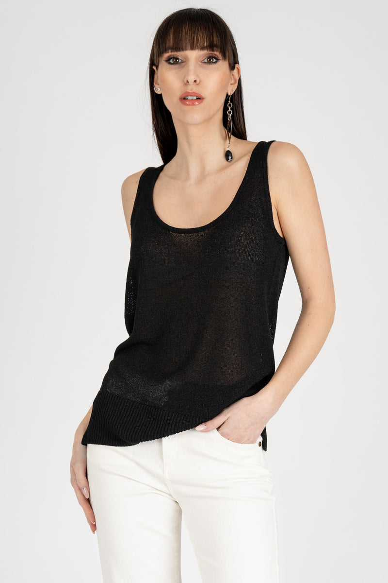 Top in Maglia Nero