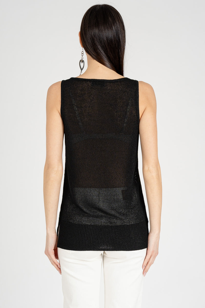 Top in Maglia Nero