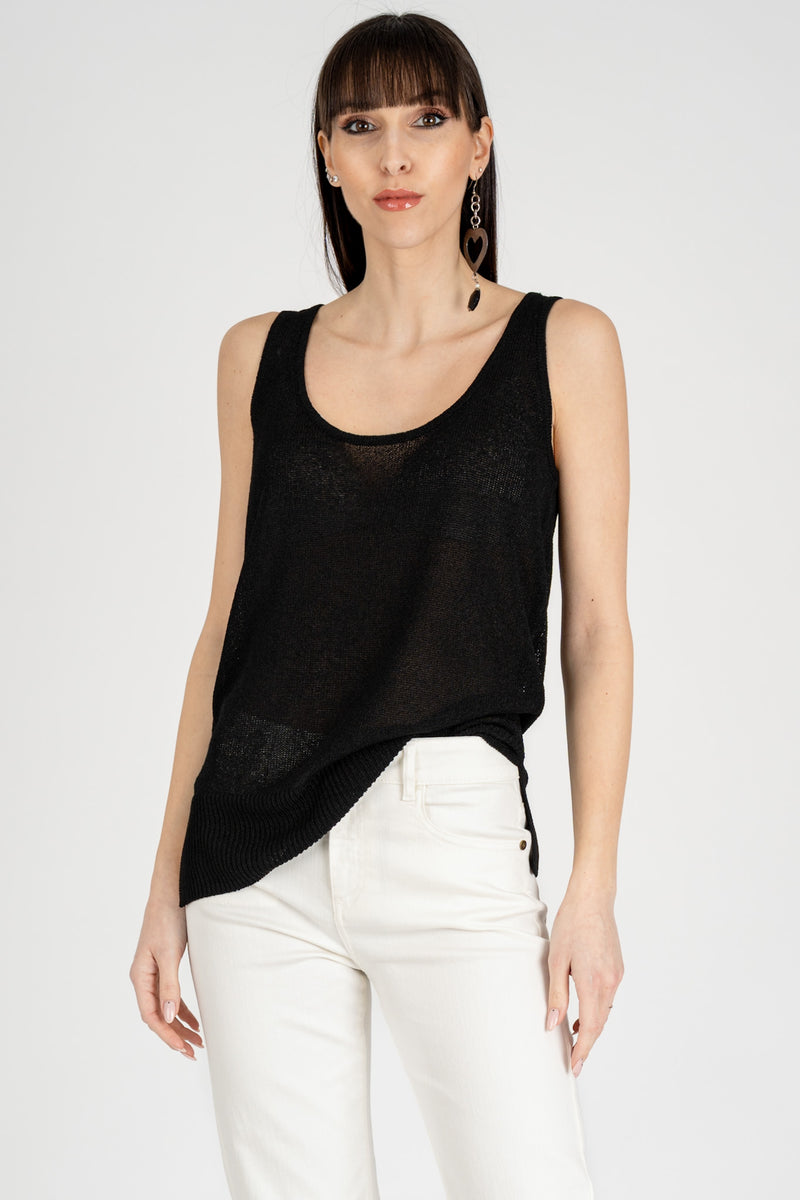 Top in Maglia Nero