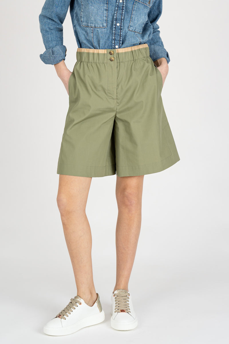 Pantalone Bermuda Verde Militare