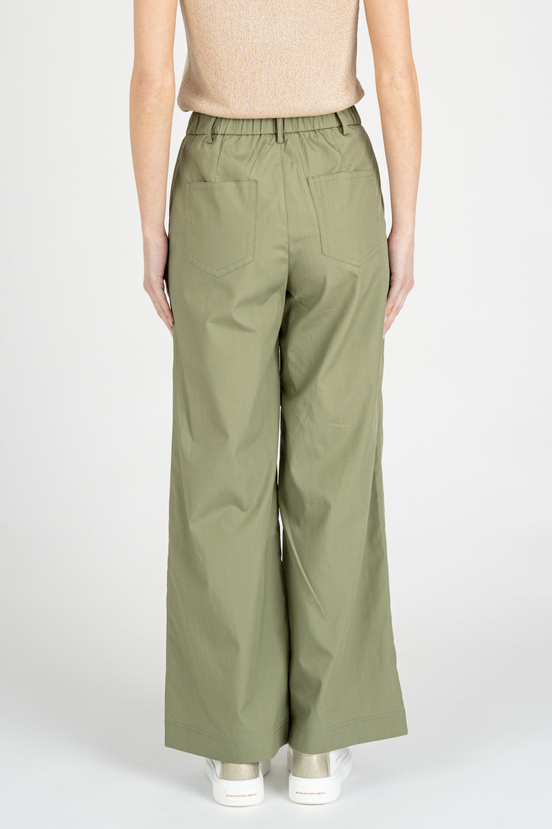 Pantalone Gamba Dritta Verde Militare