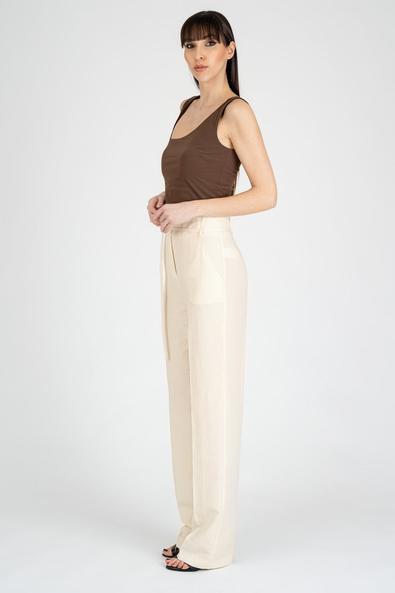 Pantalone Regular Fit Ceramic Ivory