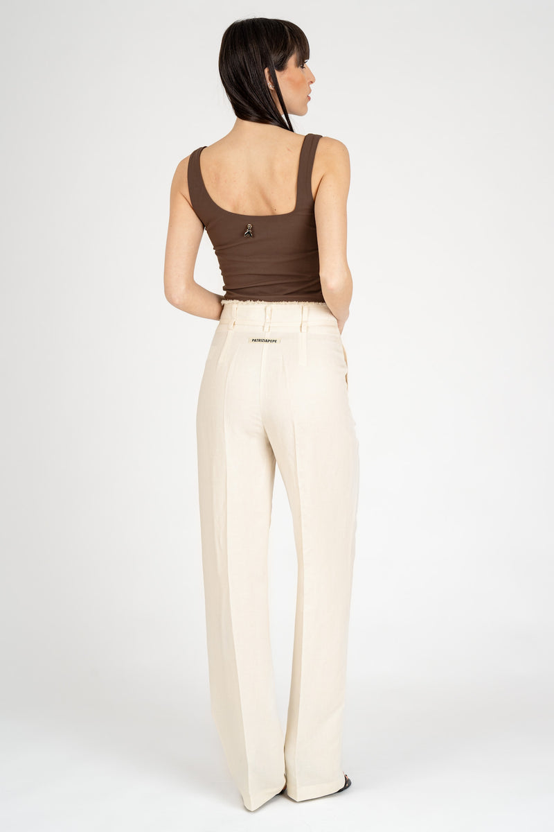 Pantalone Regular Fit Ceramic Ivory