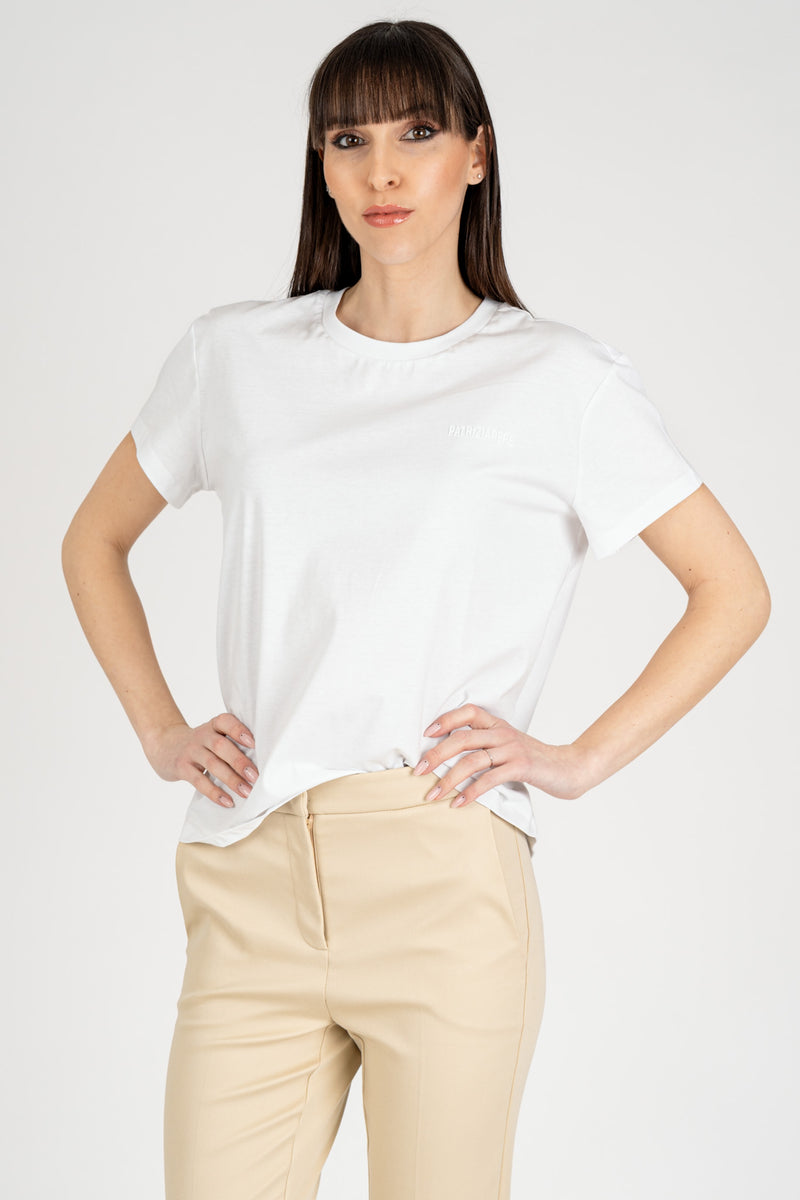 T-Shirt con Logo Bianco Ottico