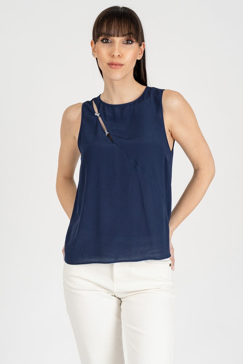 Top Dettaglio Fly Navy