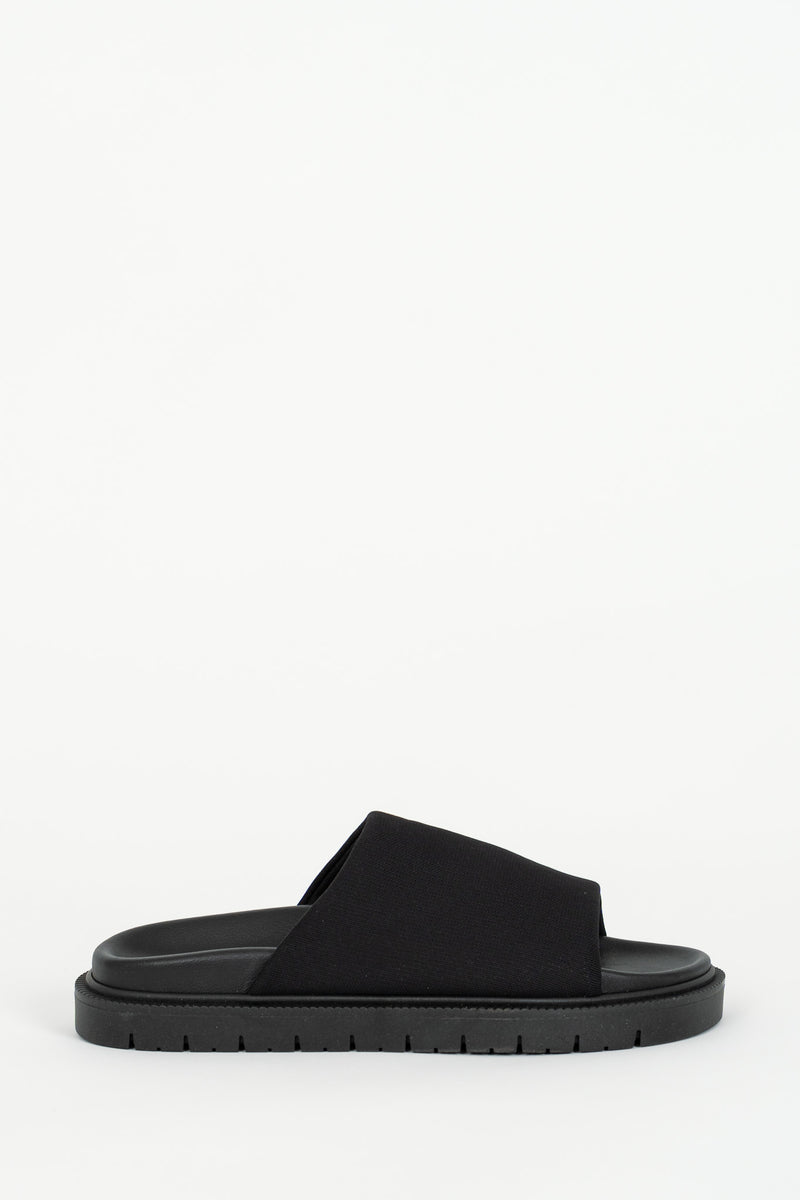 Ciabatta Pelle Slip-On Nero