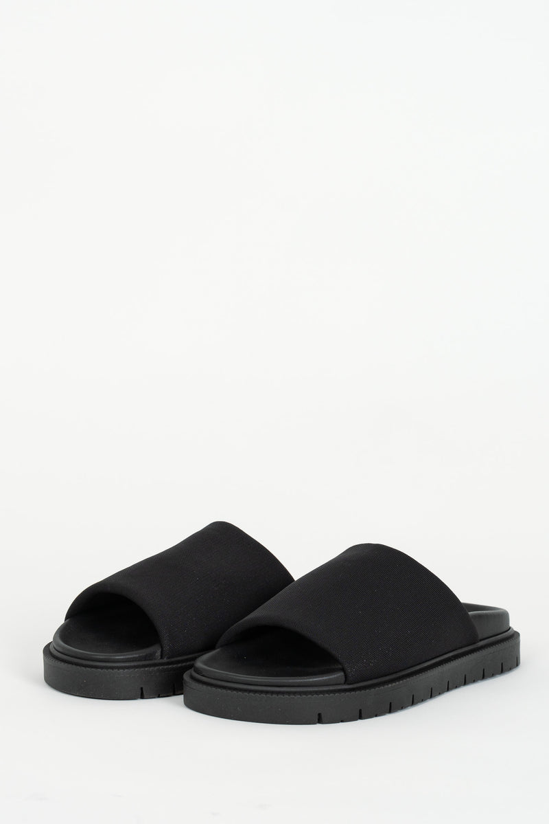 Ciabatta Pelle Slip-On Nero