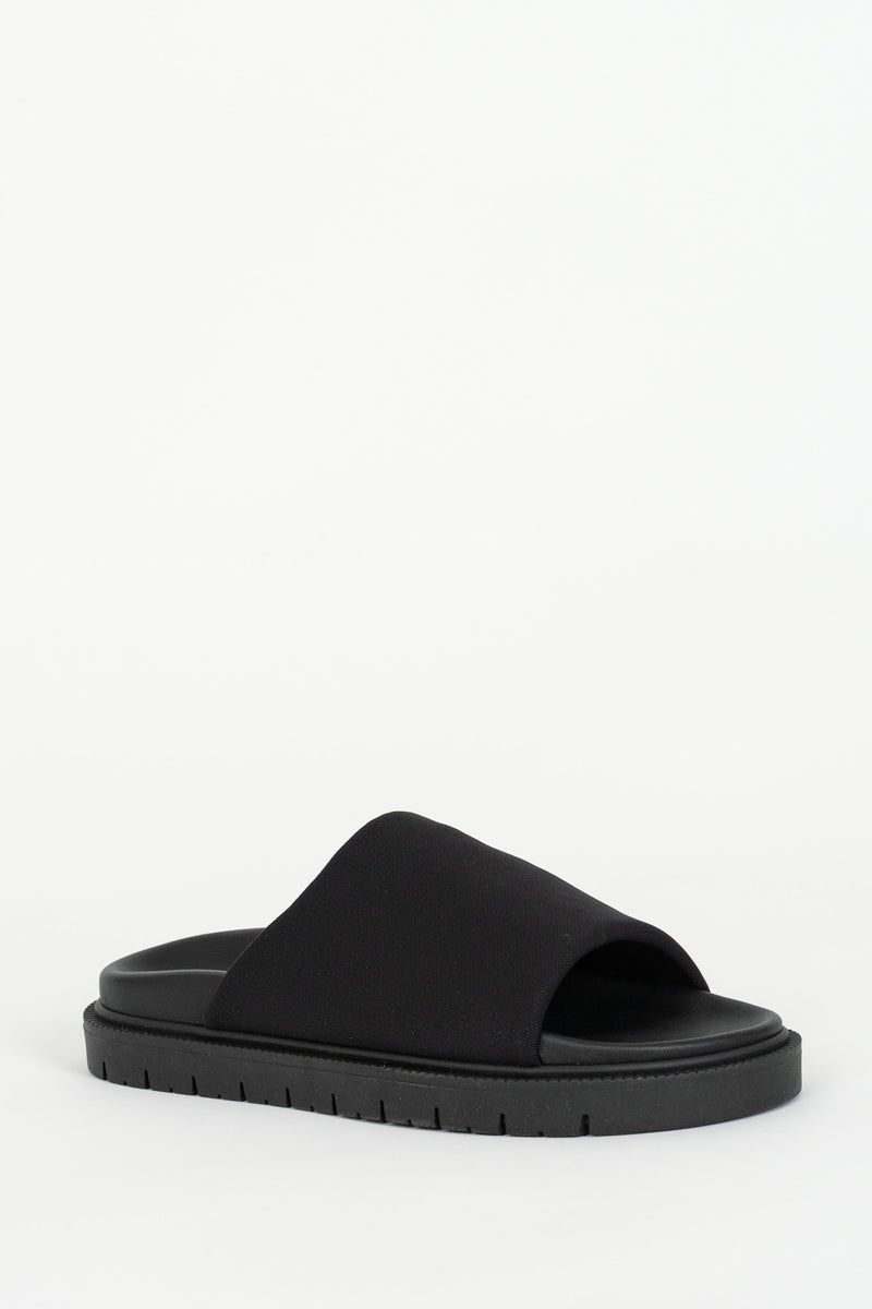 Ciabatta Pelle Slip-On Nero