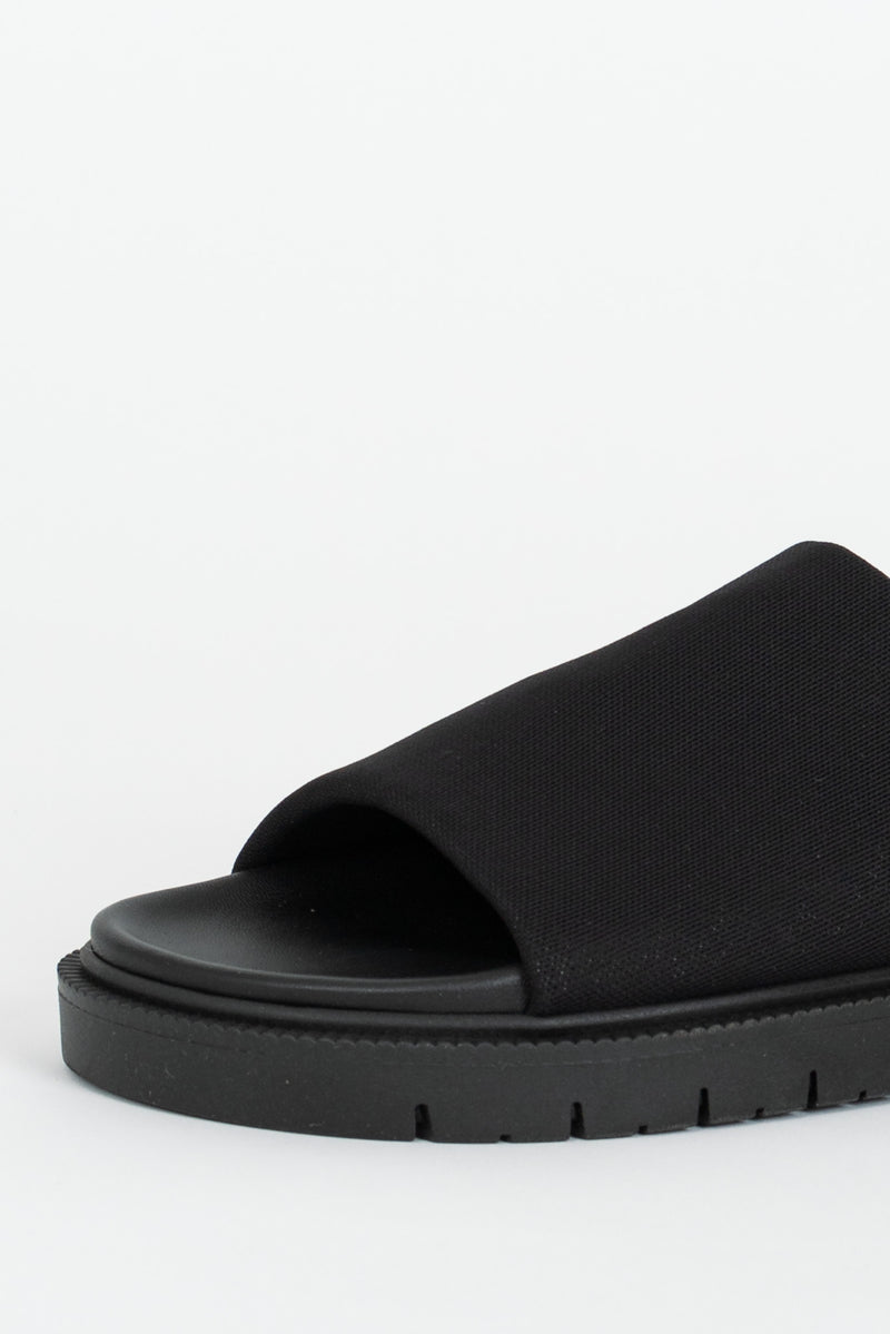 Ciabatta Pelle Slip-On Nero