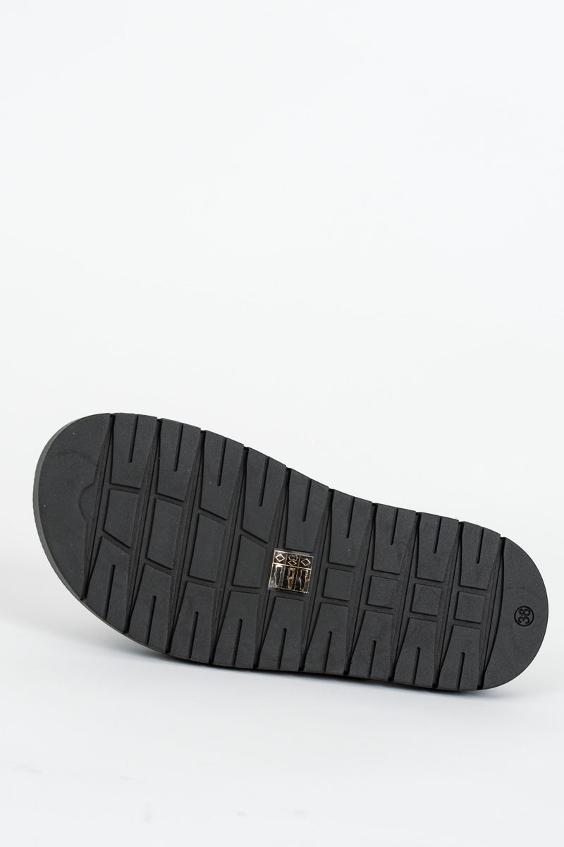 Ciabatta Pelle Slip-On Nero