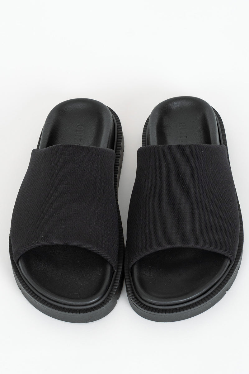 Ciabatta Pelle Slip-On Nero