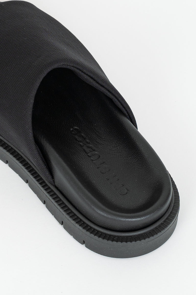 Ciabatta Pelle Slip-On Nero